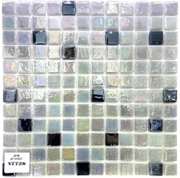 [2.5 Mix Gris Clair Moucheté Nacré et Noir Argenté S7726] S7726