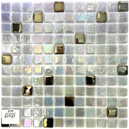 [2.5 Mix Gris Clair Moucheté Nacré et Doré S7727] S7727